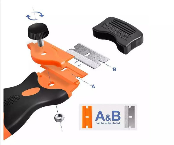 Plastic Razor Blade Scraper (with 50 Blades)