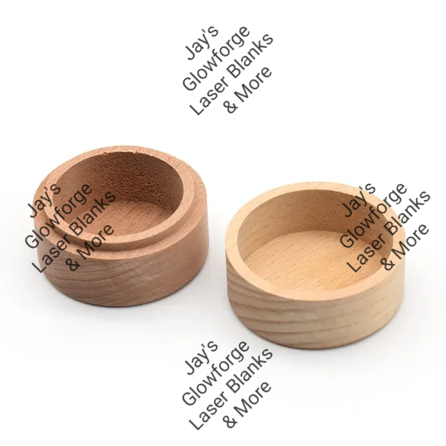Round Wood Ring Box Blank Laser Engraving Blank Wood Powder Box Paintable  Engravable Unstained Unfinished Wooden Blanks Wedding Tooth Fairy 