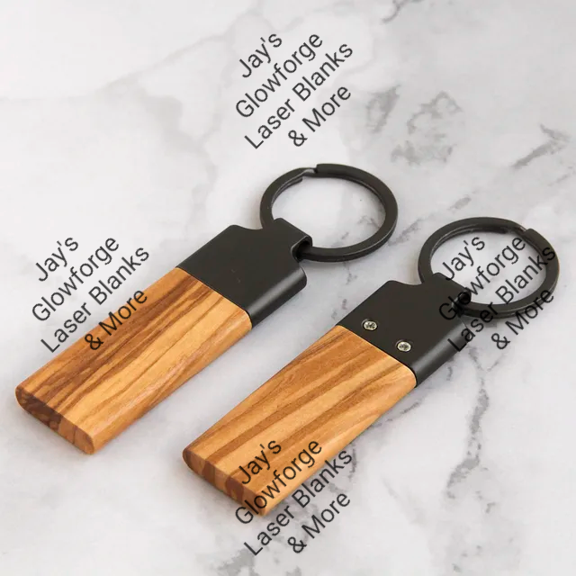 Wood Keychains (w/metal hardware) – Jay's Glowforge Laser Blanks & More
