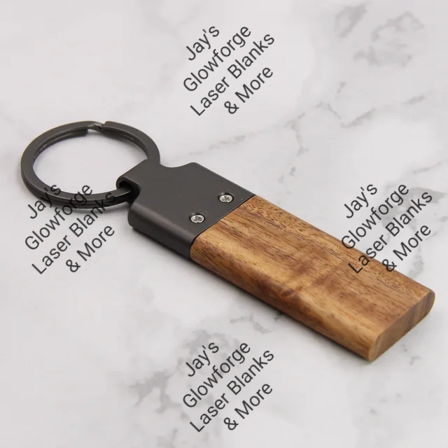 Wood Keychains (w/leather hardware) – Jay's Glowforge Laser Blanks & More