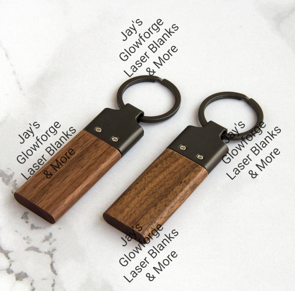 Wood Keychains (w/metal hardware) – Jay's Glowforge Laser Blanks & More
