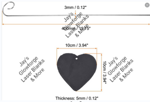 Slate Heart Shaped Plant Stakes (10 Qty)