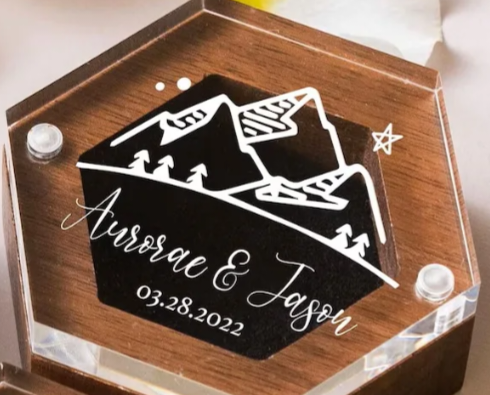 Hexagon Ring Box (Acrylic Lid)