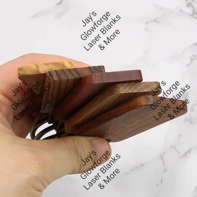 Wood and Leather Keychain Blanks Graphic by Shady Creek Design